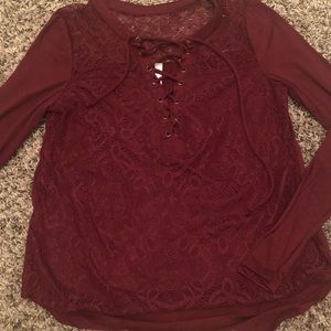 Lace front lace up top